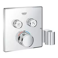 Grohe Grohtherm SmartControl – termostatinis vonios maišytuvas – įmontuojamas su 2 uždarymo vožtuvais ir dušo laikikliu, chromuotas 29125000