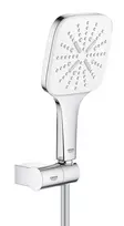 Grohe Rainshower SmartActive Cube – sieninis rinkinys 130 9,5 l/min, 3 srovių tipai, laikiklis ir žarna, Moon White 26588LS0