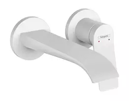 Hansgrohe Vivenis – į sieną įmontuojamas praustuvo maišytuvas, 2 skylių montavimas, EcoSmart, balta matinė 75050700