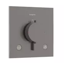 Hansgrohe Ecostat Comfort E – į sieną įmontuojamas termostatinis maišytuvas 2 vartotojams, chromas, šlifuotas juodas 33716340