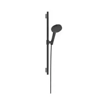 Hansgrohe Raindance Alive Select S – dušo komplektas: rankinis dušas, strypas ir žarna, 3 srovių tipai, EcoSmart, chromas, šlifuotas juodas 24602340