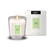 Kvepianti žvakė stikliniame indelyje AREON MOON LINE WHITE SANTAL, 7,5 x 8,5 cm