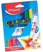 Flomasteriai MAPED Color Peps, su antspaudukais, 8 spalvos