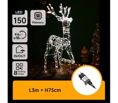Aigostar - LED Lauko kalėdinė dekoracija LED/3,6W/31/230V 2700K 75 cm IP44 šiaurės elnias