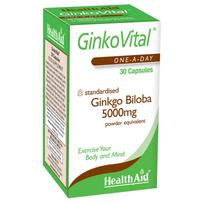HealthAid GinkoVital (Ginkgo Biloba 5000 mg Powder Equivalent) Capsules N30