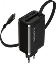 Canyon charger OnCharge 65RC Build-In Cable USB-C 65W 1xPD 1xQC EU Black