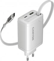Canyon charger OnCharge 65RC Build-In Cable USB-C 65W 1xPD 1xQC EU White