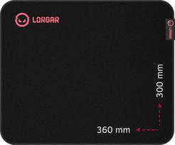 Lorgar Main 323, Gaming mouse pad, Precise control surface, Red anti-slip rubber base, size: 360mm x 300mm x 3mm, weight 0.21kg