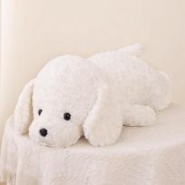 Mielas šuo pagalvė-pledas pliušinis žaislas didelis šuo teddy šuo lėlė vaikai lydi raminanti skudurėlio lėlė 42cm（0.2kg） ruda