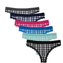Sexy Lace G-String Girls Thong Cotton Women Panties Bikini Ladies Intimates 6 Pcs/set M balta