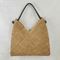 Beach-Style Woven Straw Bag: Stylish Rope Knot Market Basket & Versatile Solid Color Crossbody Bag ruda