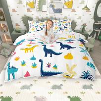 Homewish Mielas Dinozauras Antklodės Užvalkalų Rinkinys Vaikams, Vaivorykštinis Dinozauras Lovos Rinkinys, Animacinių Gyvūnų Antklodės Užvalkalų Rinkinys Berniukams Mergaitėms UK C 120x150cm 2pcs&set