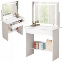 Tualetinis staliukas su LED veidrodžiu, modernus glamour stilius, 90 cm