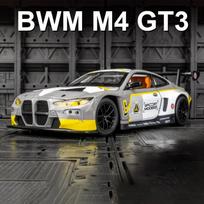 1:24 BMW M4 GT3 Lydinio Sportinio Automobilio Modelis Die-cast Metalinis Žaislinis Automobilis Transporto Priemonės Modelis Simuliacija Garsas ir Šviesa Atgal Patraukiamas Kolekcija Vaikų Dovana M4GT balta