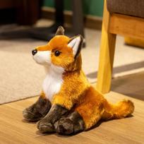 Cute simulated sitting fox doll plush toy cute little fox doll children accompany soothing doll 25cm（0.18kg）