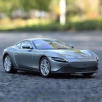 1:24 „Ferrari Roma“ lydinio automobilio modelis, lieto metalo žaislinio automobilio imitacija, sportinio automobilio papuošalai, garso ir šviesos atplėšimo kolekcija, vaikams, berniukams, dovana raudona
