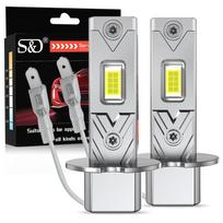 2 vnt. 12000LM H3 LED rūko žibintų lemputės Mini H3 LED rūko žibintas 30W 16 branduolių CSP automobiliui Be ventiliatoriaus DRL šviesa Automatiniai dienos šviesos žibintai 12V 6500K Balta H3