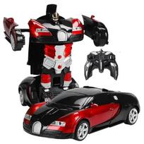 Transformuojamas nuotolinio valdymo automobilis - robotas 2 in 1 su 360° drift funkcija, raudonas