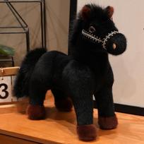 Miela stovinti balta ponio lėlė pliušinis žaislas Zodiako žirgo lėlė Žirgų metų talismanas Vaikų skudurėlinė lėlė 26cm（0.25kg） ruda