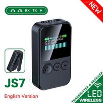 Bluetooth 6.0 garso imtuvas-siųstuvas, daugtaškis, spalvotas LED ekranas, 3,5 mm AUX, TF, HIFI muzika, belaidis adapteris lėktuvui su mikrofonu JS7