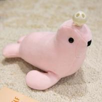 Minkštas ruonio pliušinis žaislas mažo balto triušio lėlė vaikams raminanti šluostės lėlė gimtadienio dovana 25cm（0.08kg）