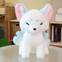 Girl heart nine-tailed fox doll plush toy cute little fox doll kindergarten baby soothing doll 38*30*20cm（0.45kg） raudona