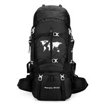 75L Didelės talpos alpinizmo kuprinė, Oksfordo audinio lauko žygio peties krepšys, Kelioninė stovyklavimo kuprinė 33*23*79cm juoda