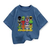Kids Game Incredibox Sprunki Cartoon T Shirt T-shirt Toddler Girls Short Sleeve Tops Boys Cartoon Clothes Children's Clothing 110