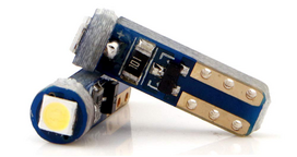 Lemputė W2W T5 LED 3SMD CANBUS 12V Mėlyna (2vnt,)