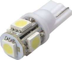 Lemputė T10 5LED SMD Balta