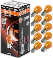Lemputė OSRAM PY21W 24V BAU15S TRUCKSTAR PRO