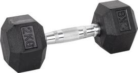 Šešiakampis hantelis INSPORTLINE Hexsteel 2 kg