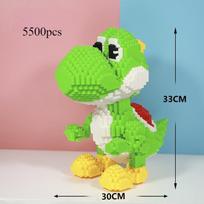Super Mario serijos Yaoxi dinozauras smulkių detalių kaladėlės vaikiškas surenkamas konstruktorius žaislas berniukui Bi green