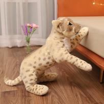 Simuliuotas gyvūnas liūtukas tigro lėlė pliušinis žaislas leopardo lėlė vaikų palydos raminanti lėlė 39cm（0.25kg） leopardas