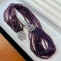 Italian Grandma Style Ten Layers Lazy Romantic Retro Necklace Women's Neck Chain Niche Artificial Amethyst Neck