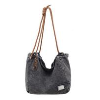 Moteriška džinsinė rankinė korėjietiško stiliaus: Madinga, universalus rankinis krepšys ir per petį crossbody krepšys MM-3100 juoda