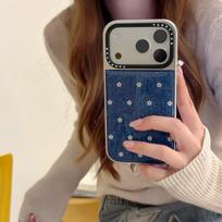 Denim Heart Flower Protective Case for iPhone 13-17 Pro/Pro Max iPhone 15 Pro