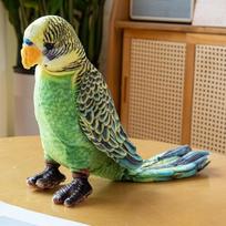Mielas simuliacinis paukštis papūga lėlė pliušinis žaislas zoologijos sodas žalia papūga lėlė vaikams raminanti skudurėlinė lėlė 23cm oranžinė