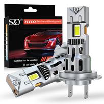 2 vnt. 20000LM H7 LED priekinių žibintų lemputės 60W Mini belaidės CSP automobilio priekinės lempos su ventiliatoriumi automatinės diodinės lempos H7 Turbo LED automobilinės lempos Canbus 12V 6500K balta H7