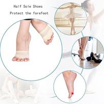Half Sole Dance Shoes Ballet Lyrical Dance  Pads Foot Undies Belly Contemporary Dance Shoes for Women Girls Kids XL