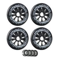 4 komplektai 90/100/110 mm pačiūžų pakeitimo ratai su guoliais Vidaus lauko riedučių ratai 11cm