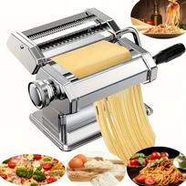 Spageti gaminimo mašina, Makaronų mašina su 8 reguliuojamais storio nustatymais, 2-in-1 spageti kočėlas ir pjaustyklė, Tešlos presas makaronams gaminti