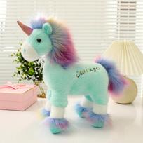 Miela spalvinga vienaragio lėlė pliušinis žaislas vienaragio ponio lėlė mergaitei kompanijonė raminanti lėlė 32cm（0.25kg） balta
