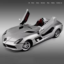 1:24 Mercedes-Benz SLR Stirlingo samanų lydinio automobilio modelis, liejamas žaislinis automobilis, kabrioletas žaislinis automobilis, metaliniai kolekcionuojami papuošalai, modelis vaikams, dovana sidabras