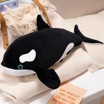 Mielas šviečiantis jūrų gyvūnijos ryklio lėlė pliušinis žaislas juoda orka lėlė vaikiška raminanti skudurinė lėlė 28cm（0.1kg）