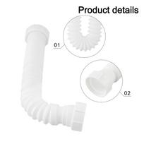 Lankstus plastikinis kriauklės sifonas su 1 1/2 colio ir 1 1/4 colio adapteriais