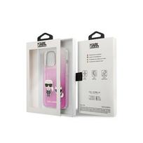 Viedtālruņa aizmugurējais vāciņš Apple iPhone 13 Pro Ikonik Karl and Choupette KLHCP13LCKTRP Pink, Transparent, With Design