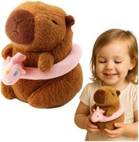 Lean Toys Pliušinis kapibara su vienaragio plaukimo ratu 20 cm