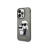 Viedtālruņa aizmugurējais vāciņš Apple iPhone 14 Pro Glitter Karl and Choupette NFT KLHCP14LHNKCTGK Black, With Design