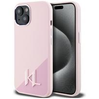 Viedtālruņa aizmugurējais vāciņš Apple Iphone 15 Silicone Shadow Metal Initial MagSafe Pink